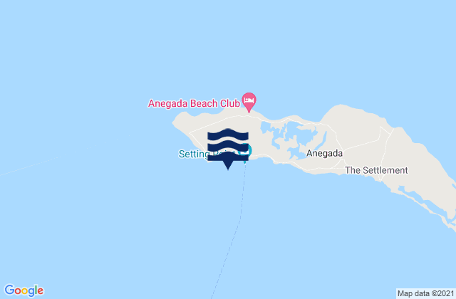 Mappa delle maree di Anegada Island, British Virgin Islands