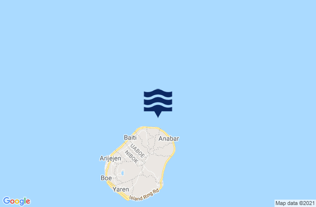 Mappa delle maree di Anetan District, Nauru