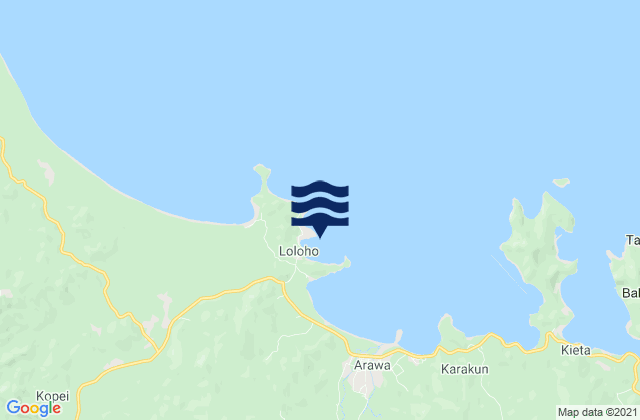 Mappa delle maree di Anewa Bay, Papua New Guinea