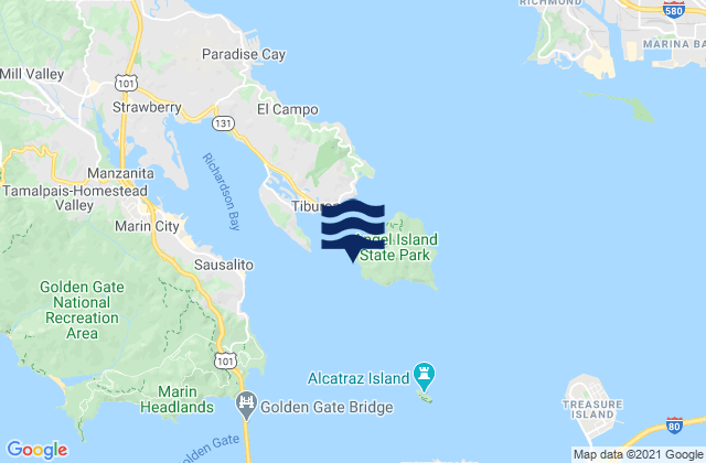 Mappa delle maree di Angel Island (west Side), United States