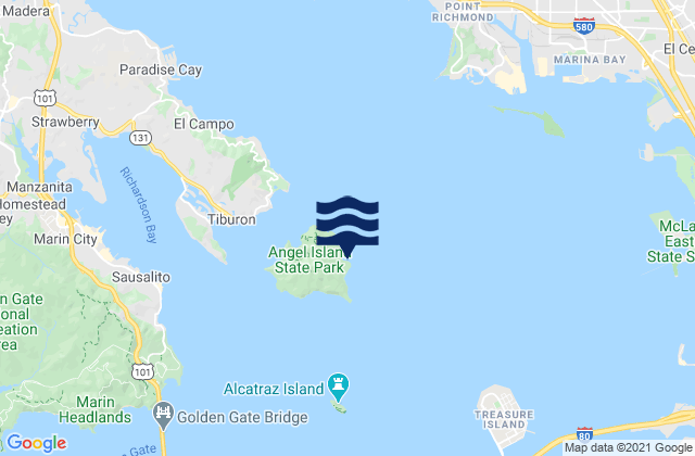Mappa delle maree di Angel Island East Garrison, United States