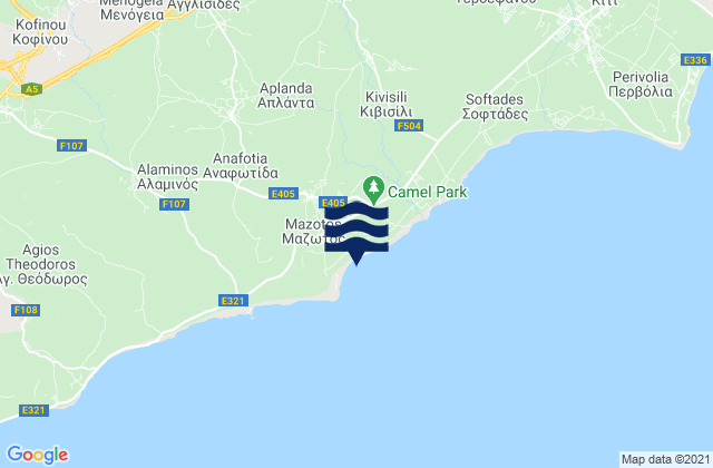Mappa delle maree di Anglisídes, Cyprus