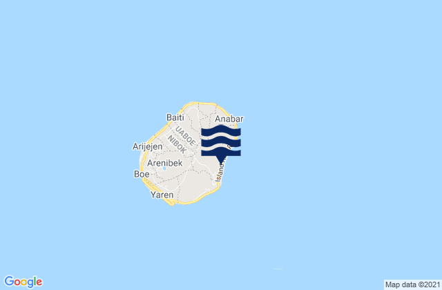 Mappa delle maree di Anibare District, Nauru