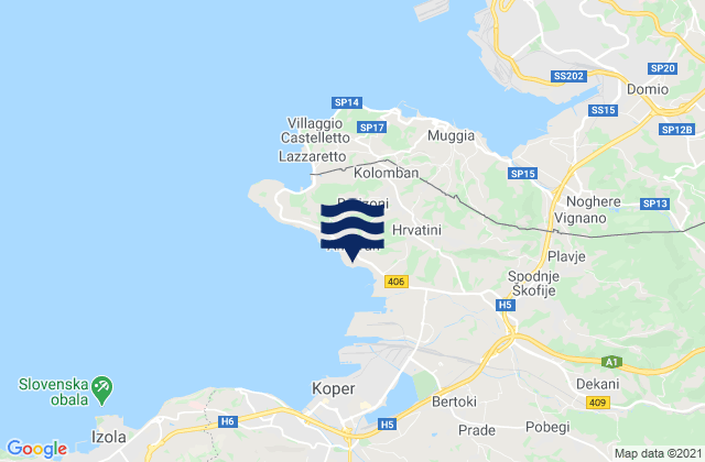 Mappa delle maree di Ankaran, Slovenia