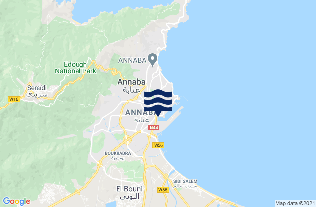 Mappa delle maree di Annaba District, Algeria