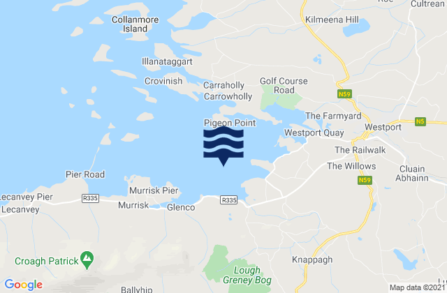 Mappa delle maree di Annagh Island East, Ireland