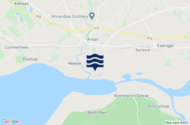 Mappa delle maree di Annan Beach, United Kingdom