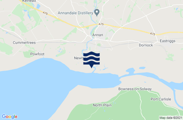Mappa delle maree di Annan Waterfoot, United Kingdom