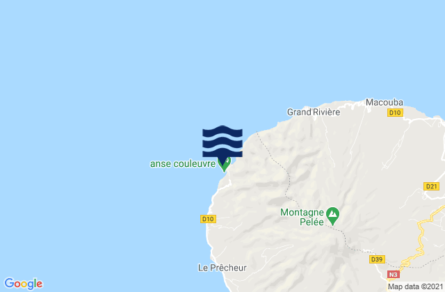 Mappa delle maree di Anse Couleuvre, Martinique