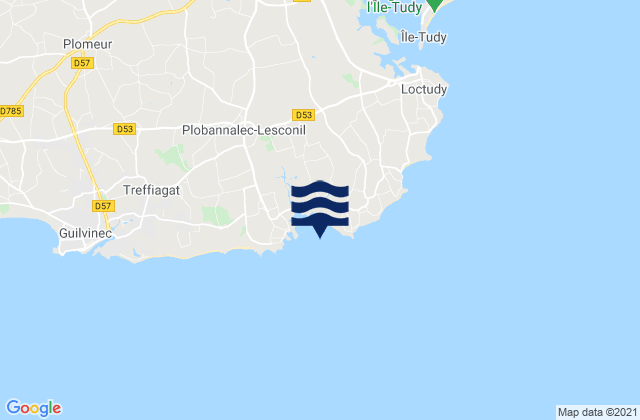 Mappa delle maree di Anse de Lesconil, France