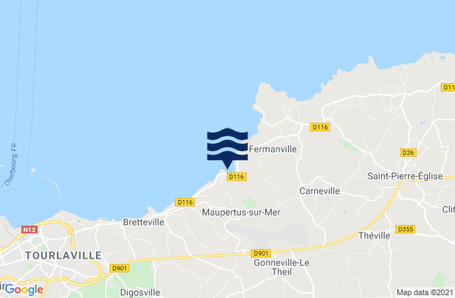 Mappa delle maree di Anse du Brick, France