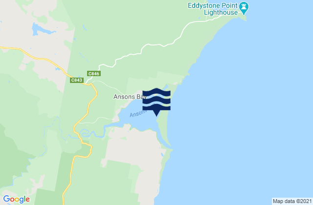 Mappa delle maree di Ansons Bay, Australia
