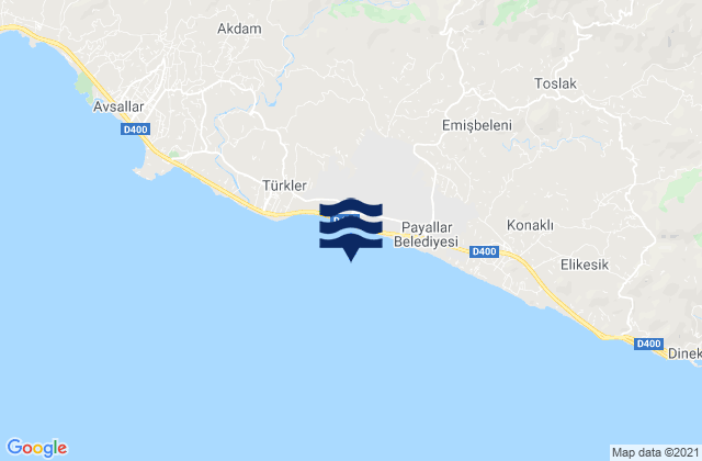 Mappa delle maree di Antalya, Turkey