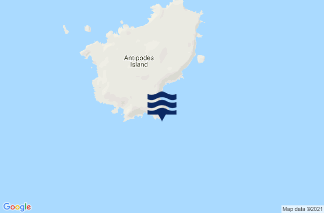 Mappa delle maree di Antipodes Island, New Zealand