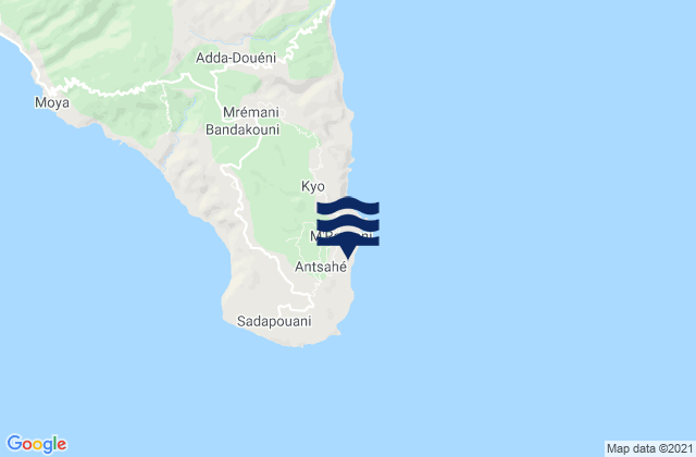 Mappa delle maree di Antsahé, Comoros