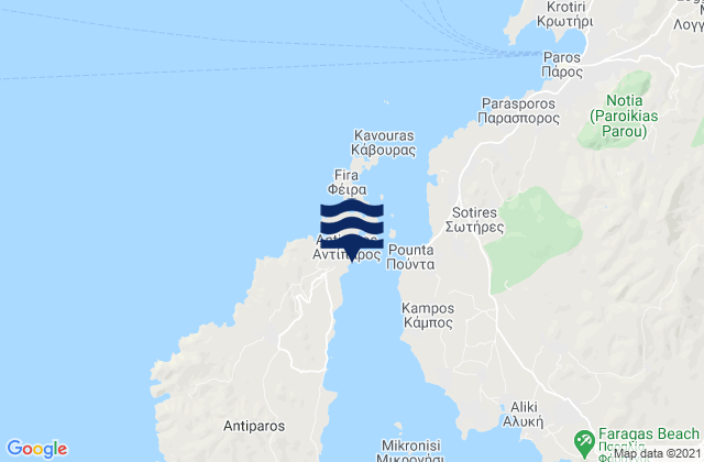 Mappa delle maree di Antíparos, Greece