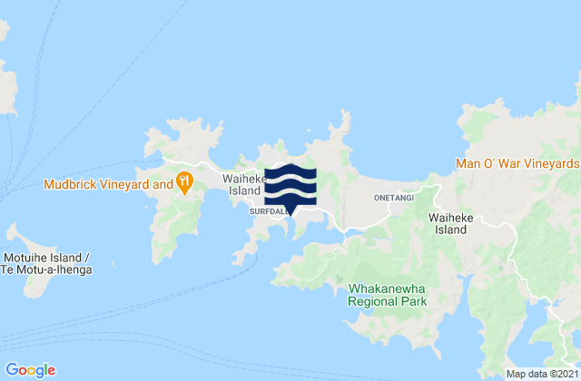 Mappa delle maree di Anzac Bay, New Zealand