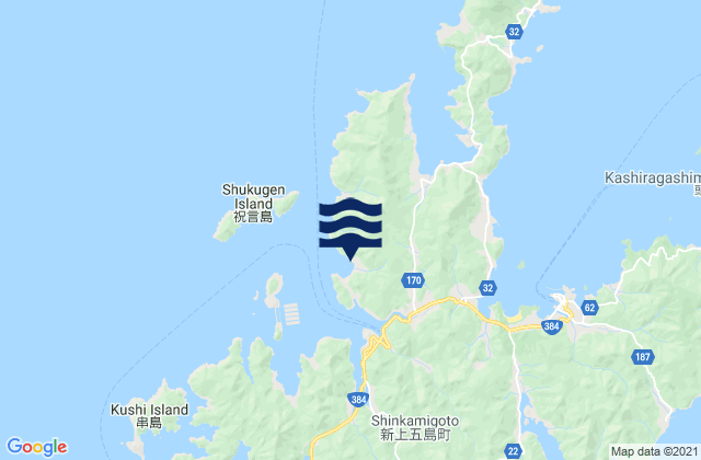 Mappa delle maree di Aokata, Japan