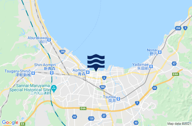 Mappa delle maree di Aomori Shi, Japan