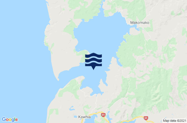Mappa delle maree di Aotea Harbour, New Zealand