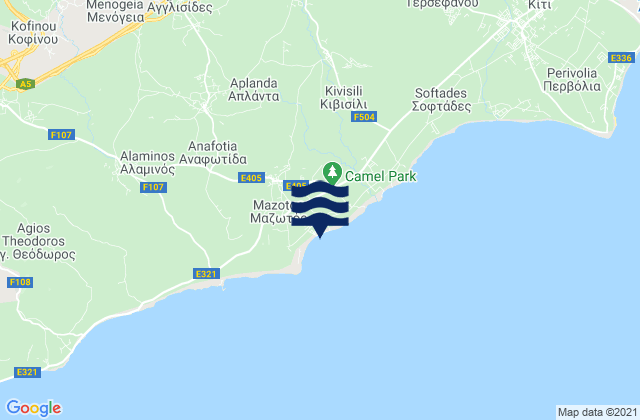 Mappa delle maree di Aplánta, Cyprus