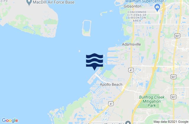 Mappa delle maree di Apollo Beach Hillsborough Bay, United States