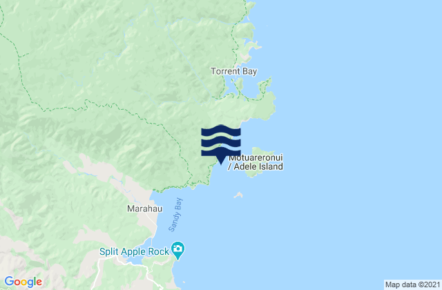 Mappa delle maree di Apple Tree Bay, New Zealand