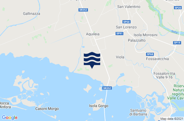 Mappa delle maree di Aquileia, Italy