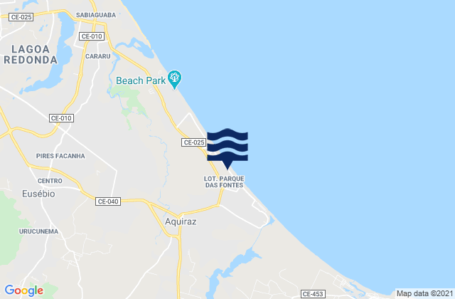 Mappa delle maree di Aquiraz, Brazil