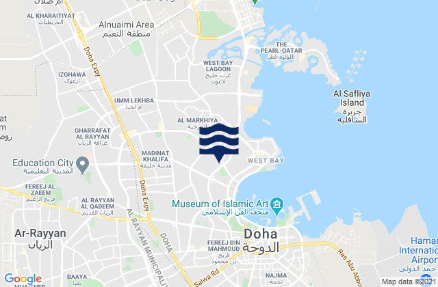 Mappa delle maree di Ar Rayyān, Qatar