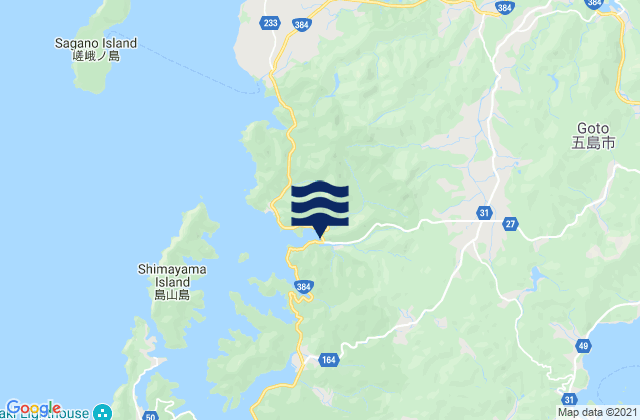 Mappa delle maree di Arakawa (Tamanoura), Japan