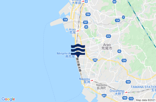 Mappa delle maree di Arao Shi, Japan