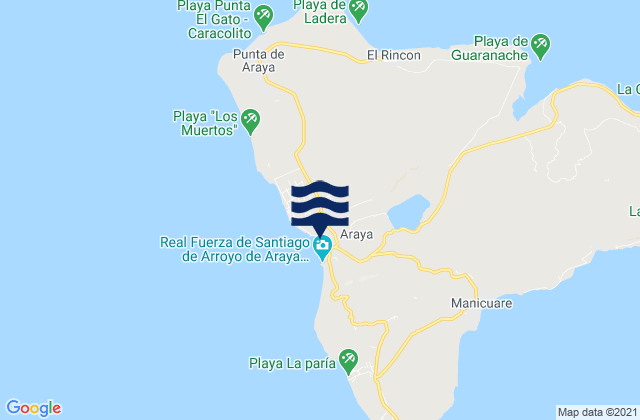Mappa delle maree di Araya, Venezuela