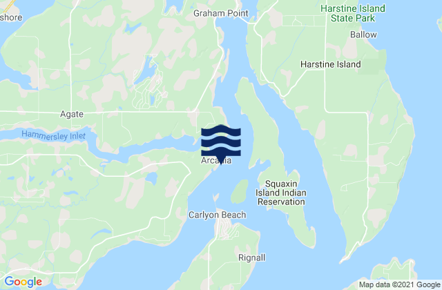 Mappa delle maree di Arcadia Totten Inlet, United States