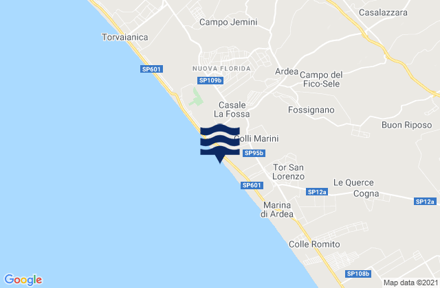 Mappa delle maree di Ardea, Italy