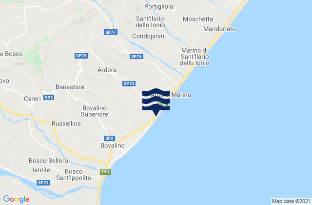 Mappa delle maree di Ardore Marina, Italy
