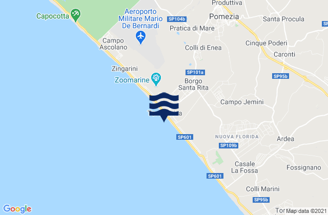 Mappa delle maree di Area Produttiva, Italy