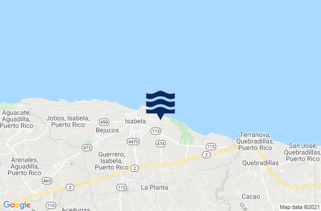 Mappa delle maree di Arenales Bajos Barrio, Puerto Rico