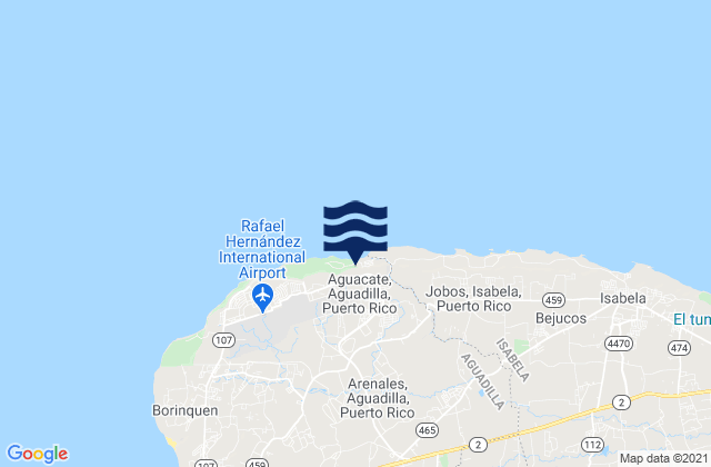 Mappa delle maree di Arenales Barrio, Puerto Rico