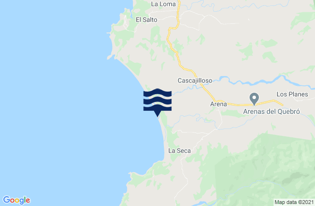 Mappa delle maree di Arenas, Panama