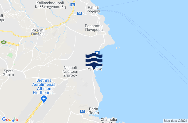 Mappa delle maree di Argithéa, Greece