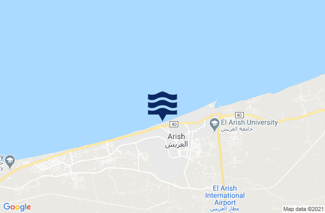 Mappa delle maree di Arish, Egypt