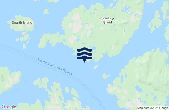 Mappa delle maree di Ark Island, Canada