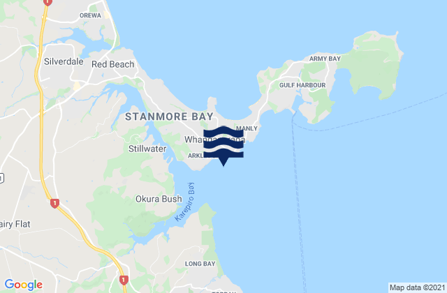 Mappa delle maree di Arkles Bay, New Zealand