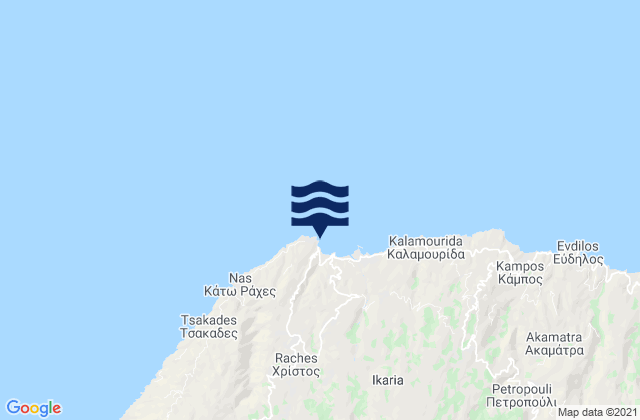 Mappa delle maree di Armenistis (Ikaria), Greece