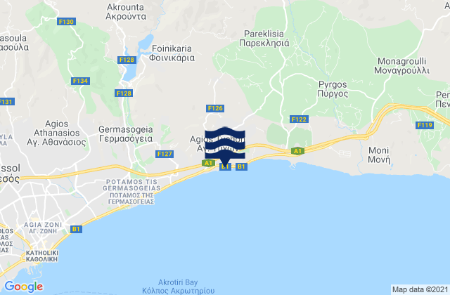 Mappa delle maree di Armenochóri, Cyprus