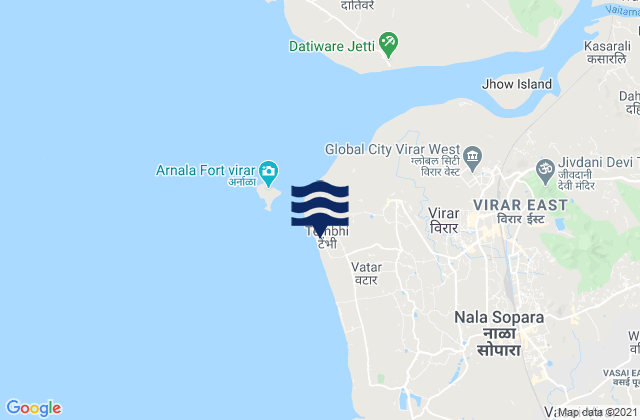 Mappa delle maree di Arnalapada, India