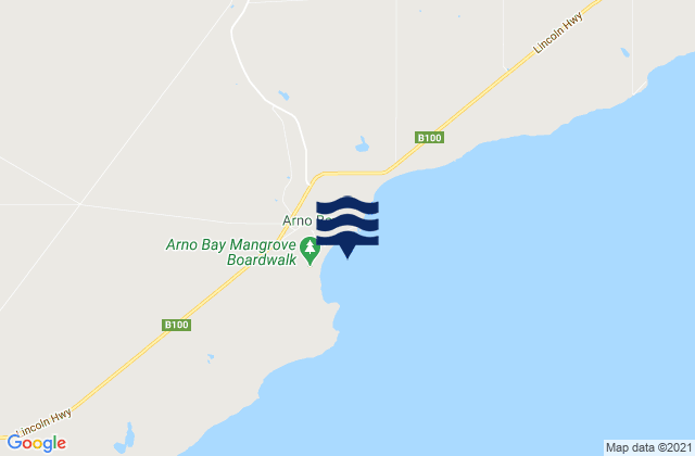 Mappa delle maree di Arno Bay, Australia