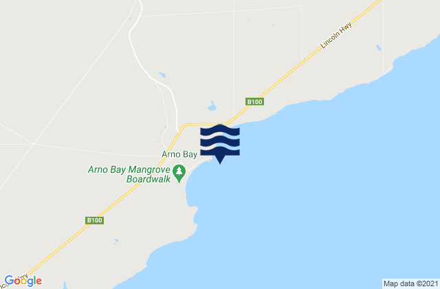 Mappa delle maree di Arno Bay, Australia