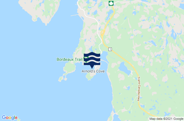 Mappa delle maree di Arnolds Cove, Canada